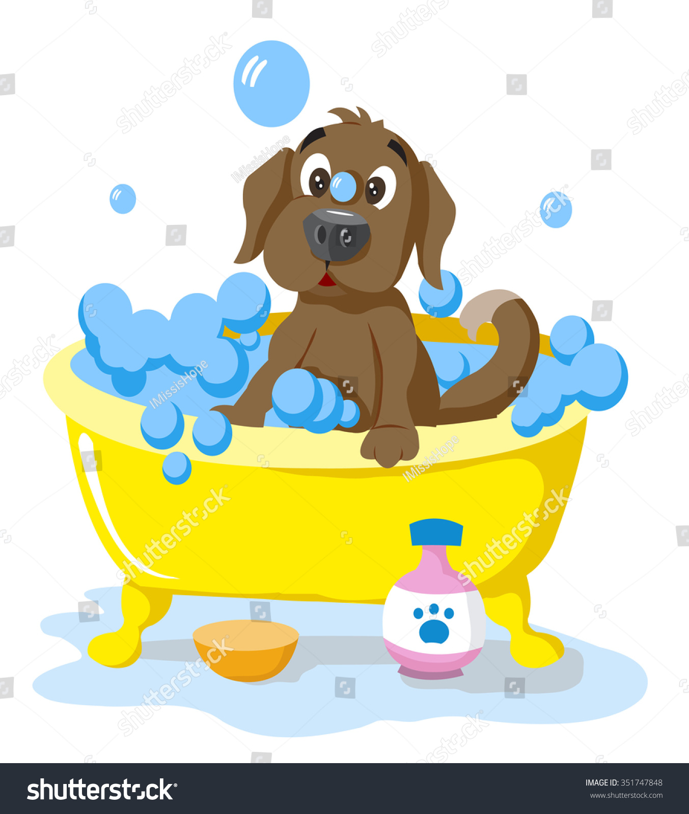 Dog Bath Stock Vector Illustration 351747848 : Shutterstock