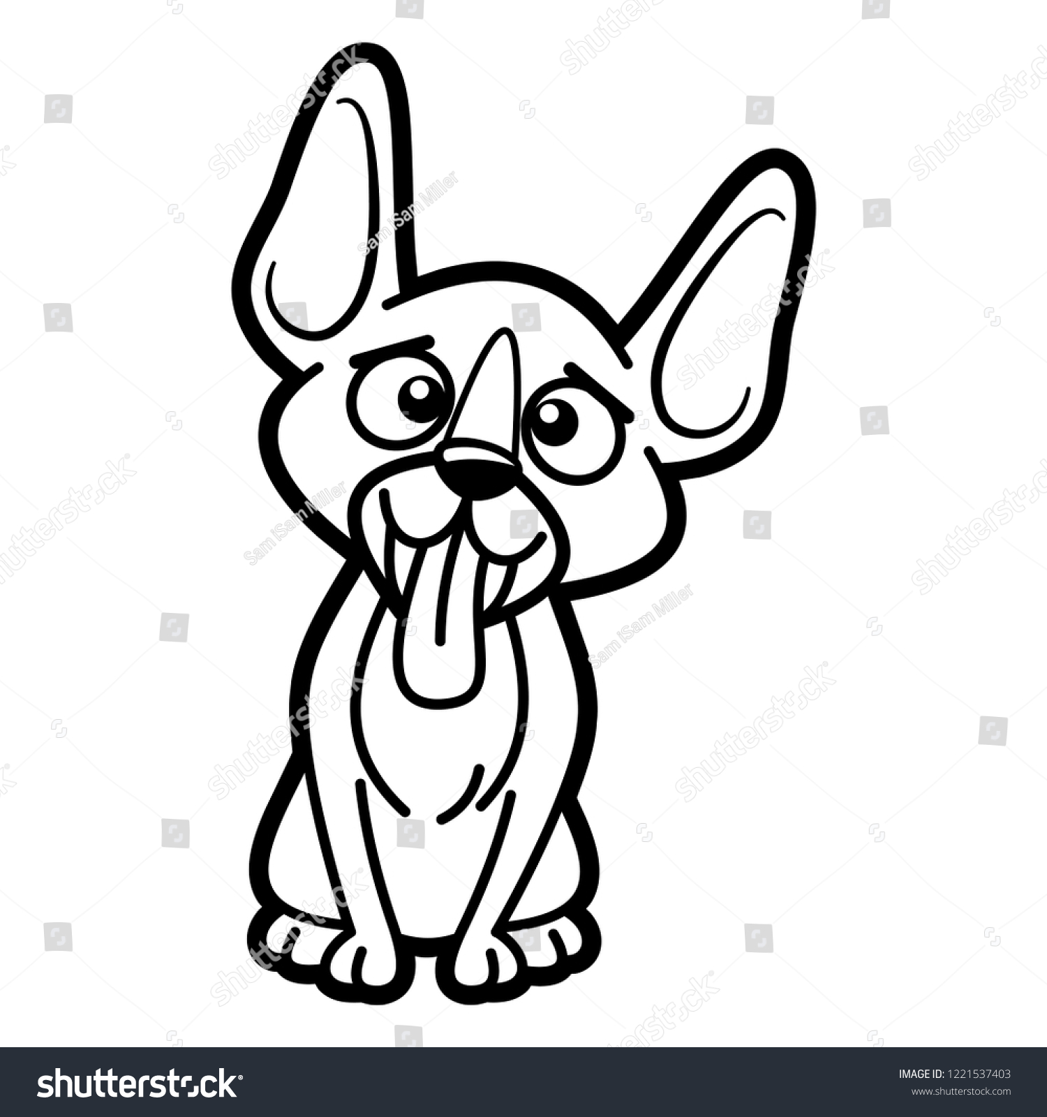 Dog Cartoon Character Coloring Page Black Stock Vector (Royalty Free ...