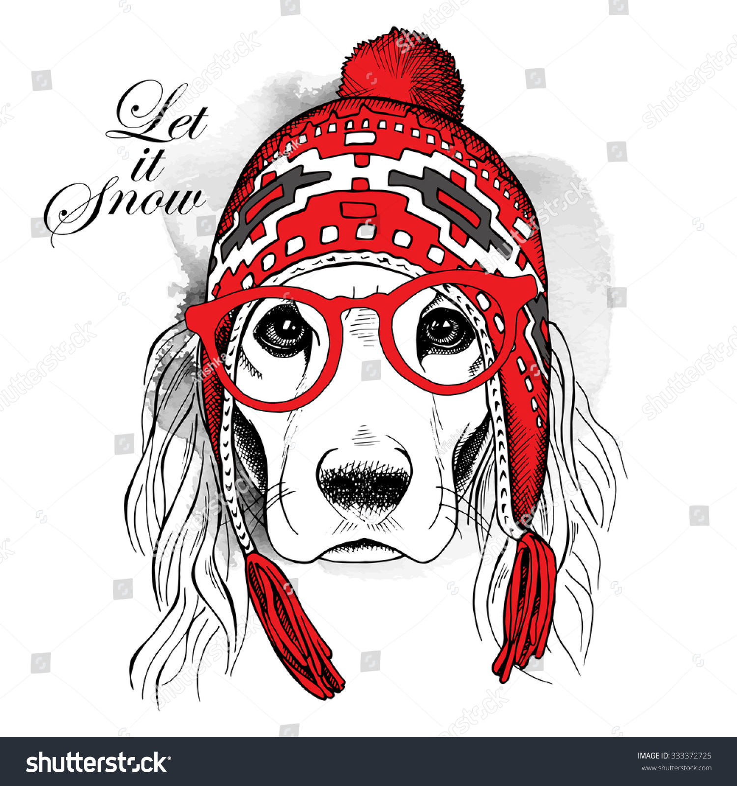 Dog Cocker Spaniel Red Winter Long Stock Vector 333372725 - Shutterstock