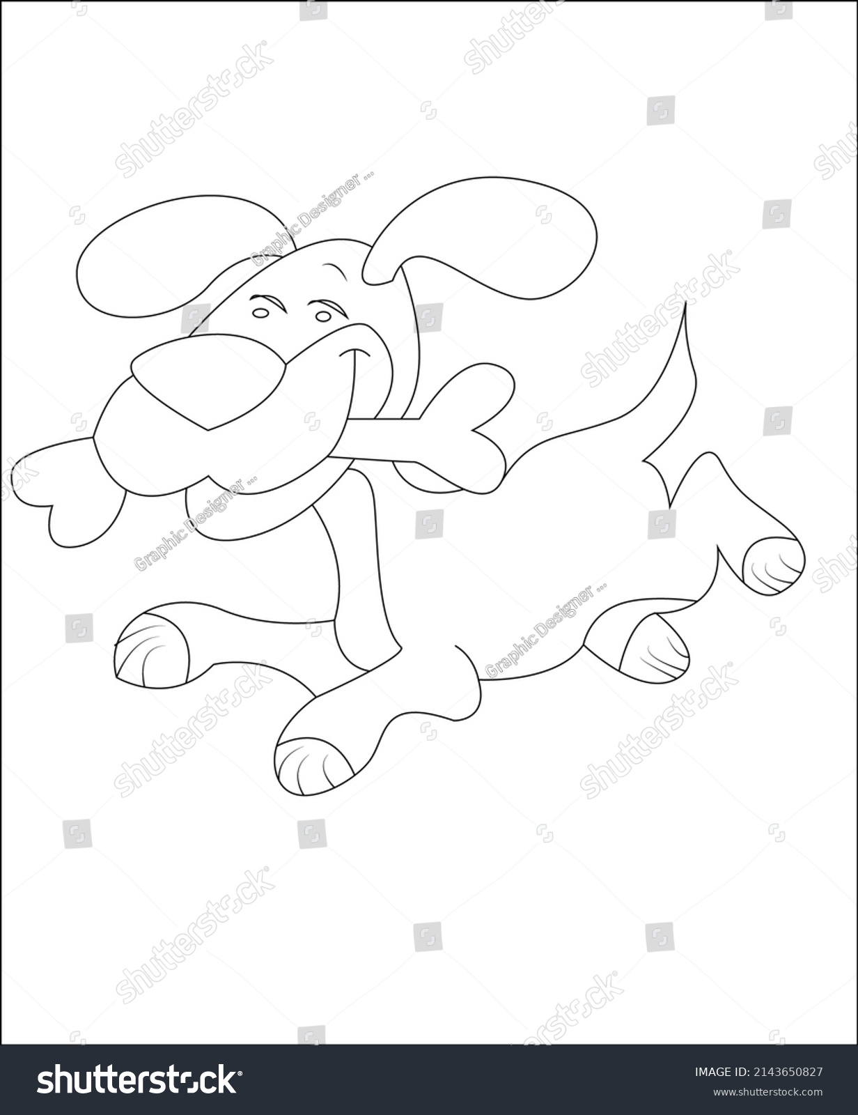 Dog Coloring Page Coloring Book Page Stock Vector (Royalty Free ...