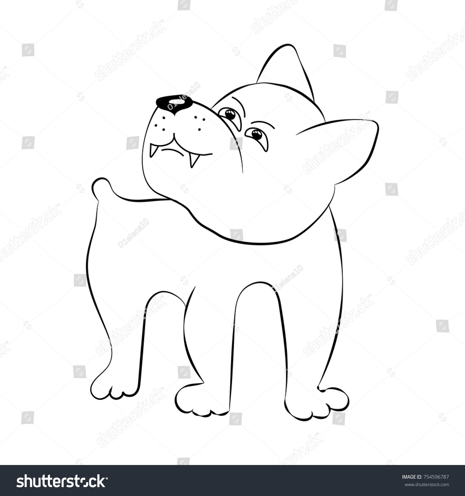 Dog Comics Line Drawing Vector Illustration Stock Vector (Royalty Free ...