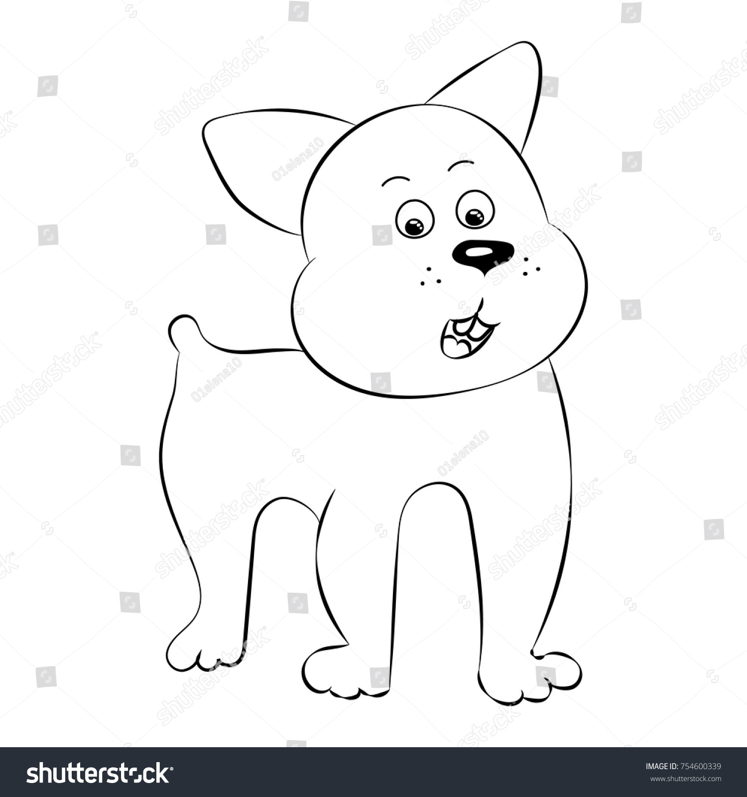 Dog Comics Line Drawing Vector Illustration Stock Vector (Royalty Free ...