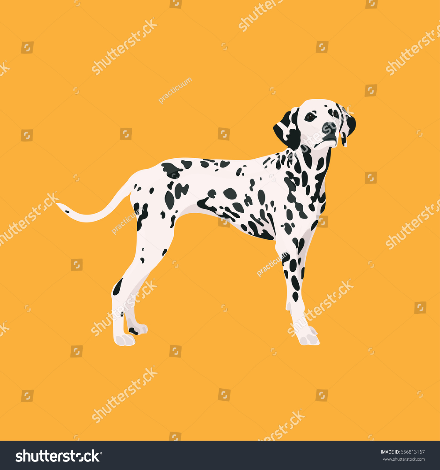 SVG of Dog dalmatian vector illustration colorful with hand drawn banner woof-woof svg