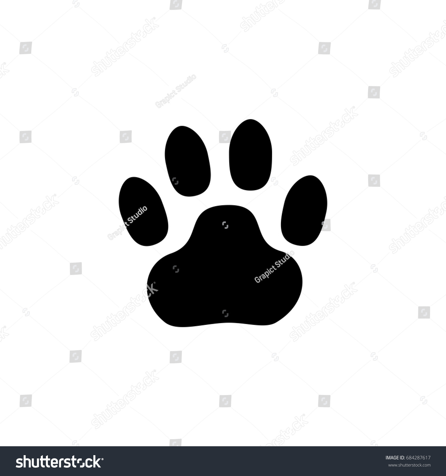 Dog Foot Print Stock Vector (Royalty Free) 684287617