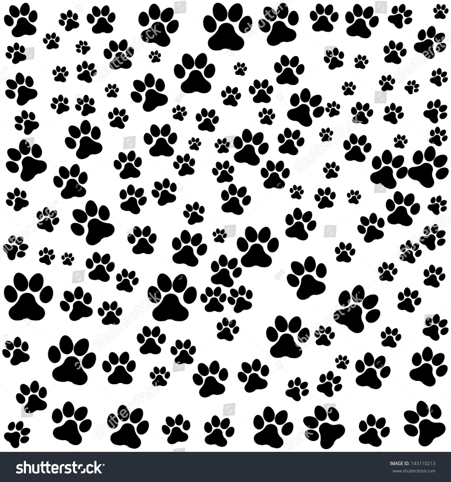 Dog Footprint Over White Background Vector Illustration - 143110213 ...