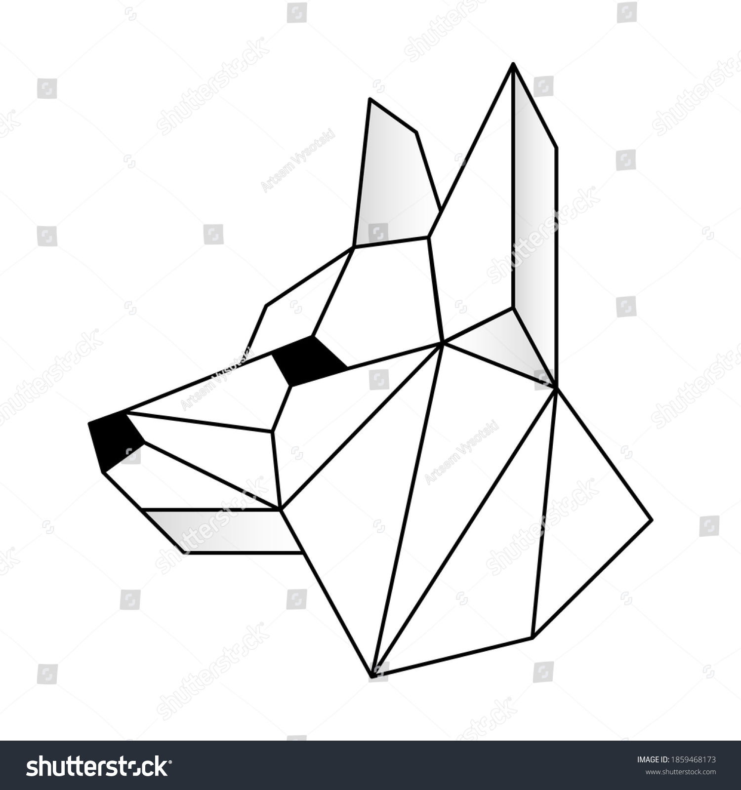 Dog Head Icon Abstract Triangular Style Stock Vector (Royalty Free ...