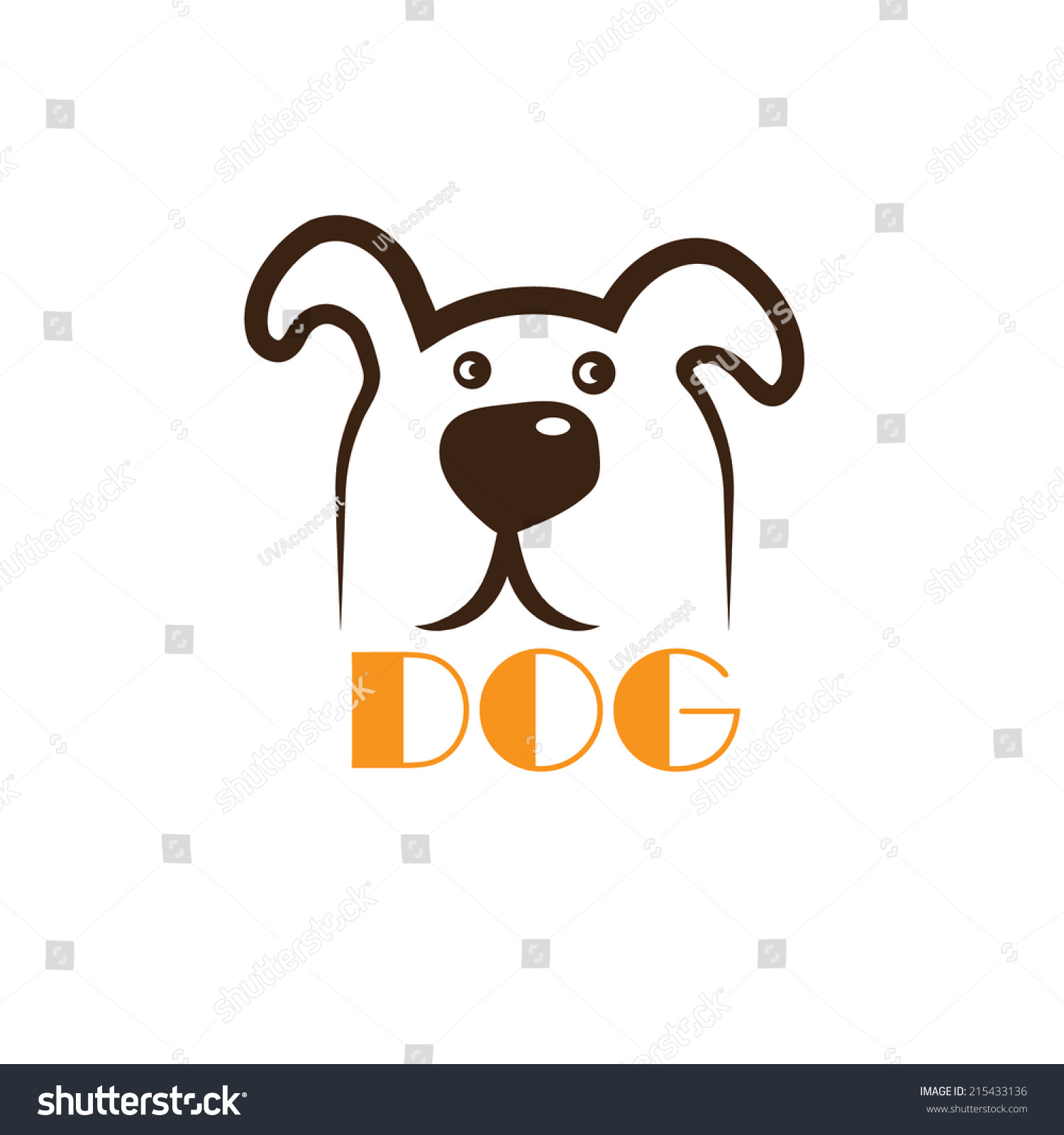 Dog Head Icon Vector Stock Vector 215433136 - Shutterstock