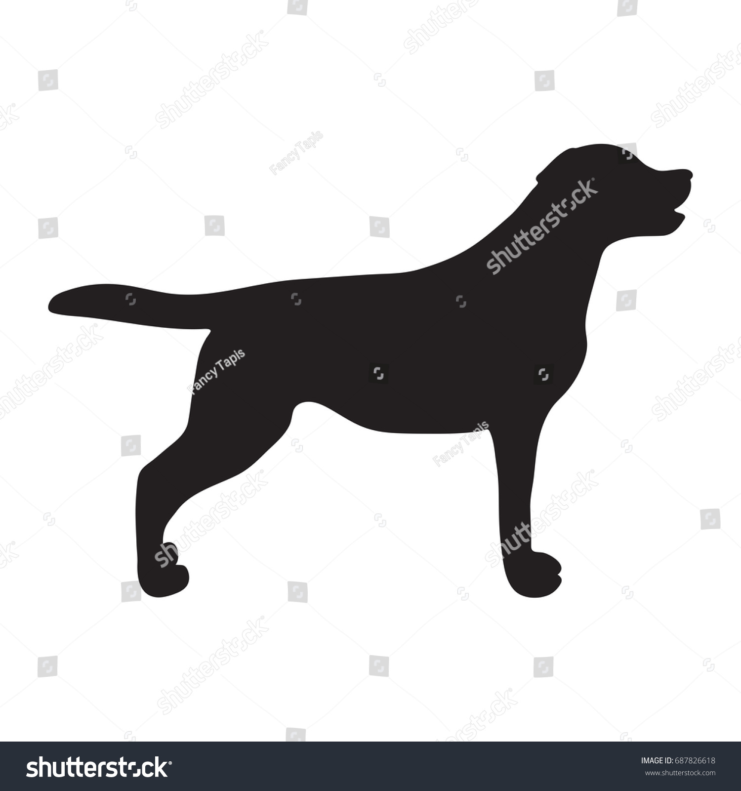 5 x Labrador assis chien Silhouette Die Cuts Qualité Carte Noire