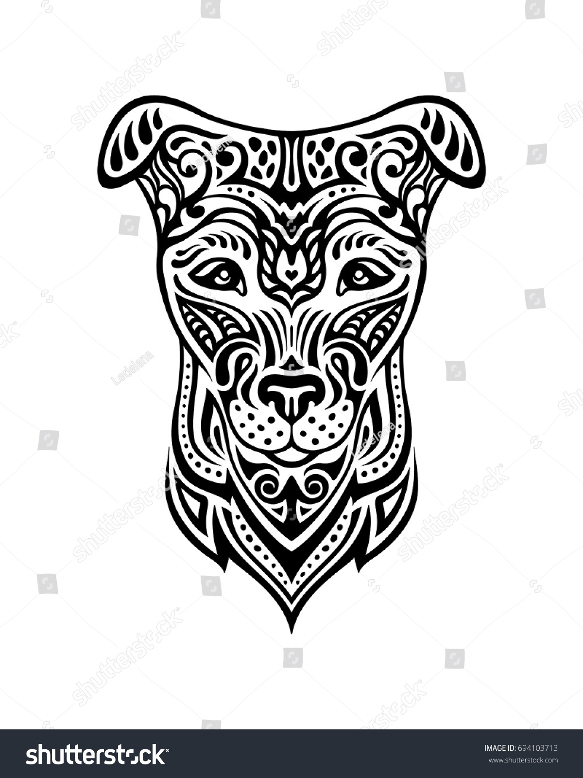 Dog Is A Symbol Of The 2018 Chinese New Year Doodle Style Design For