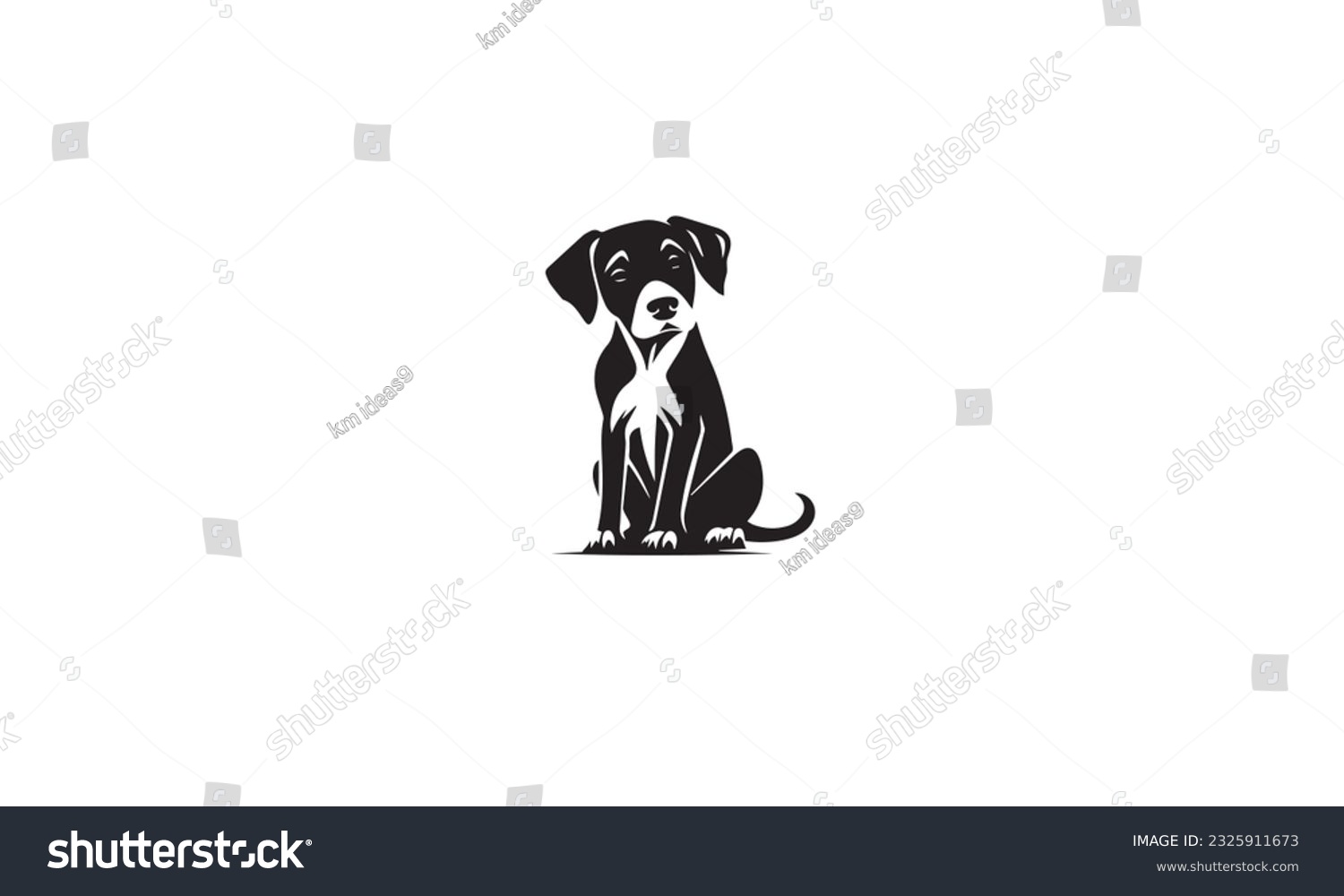 SVG of dog logo black simple flat icon on white background svg