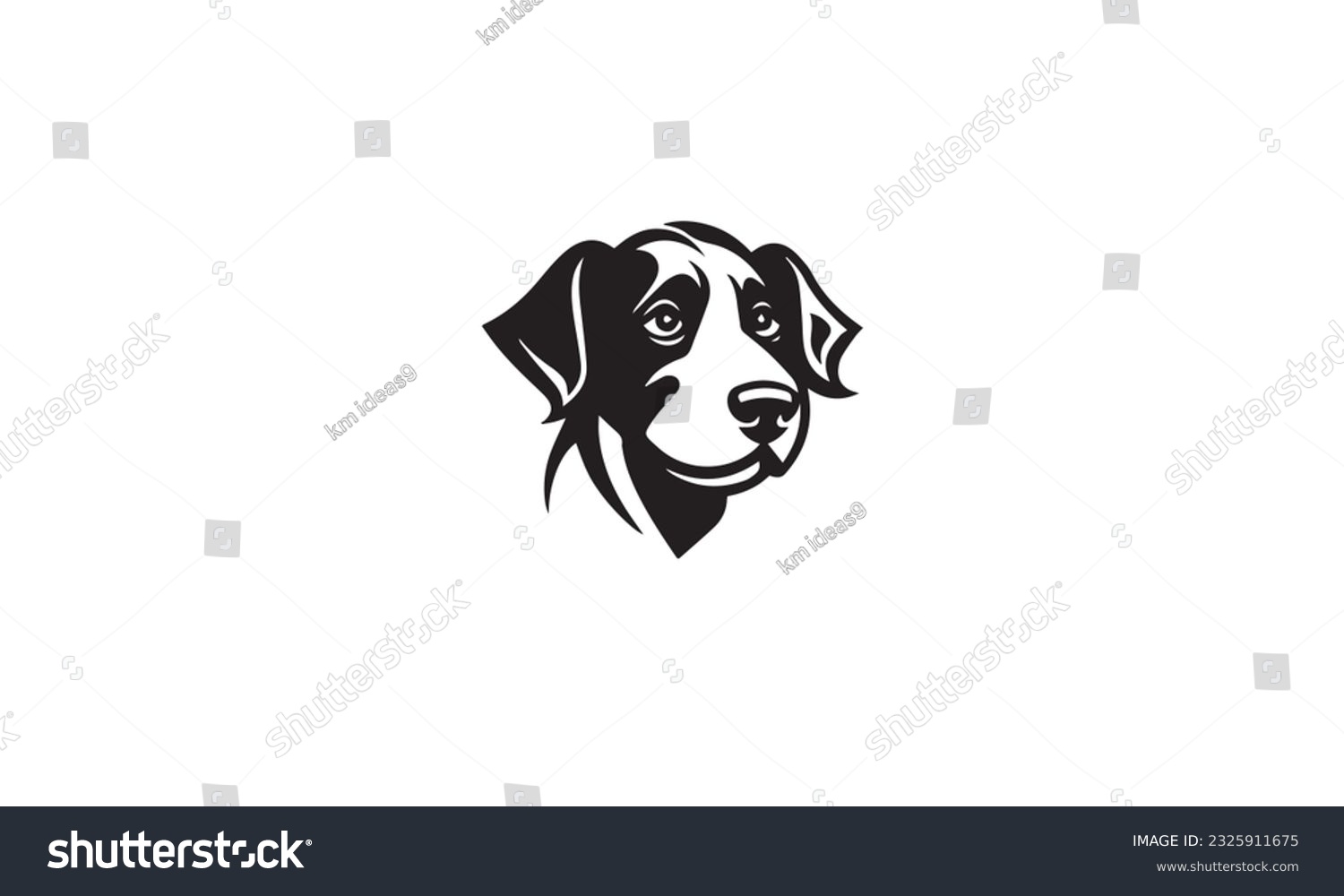 SVG of dog logo black simple flat icon on white background svg