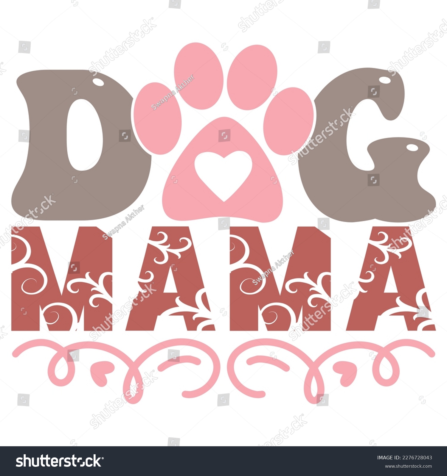 SVG of Dog Mama - Boho Retro Style Dog T-shirt And SVG Design. Dog SVG Quotes T shirt Design, Vector EPS Editable Files, Can You Download This File. svg