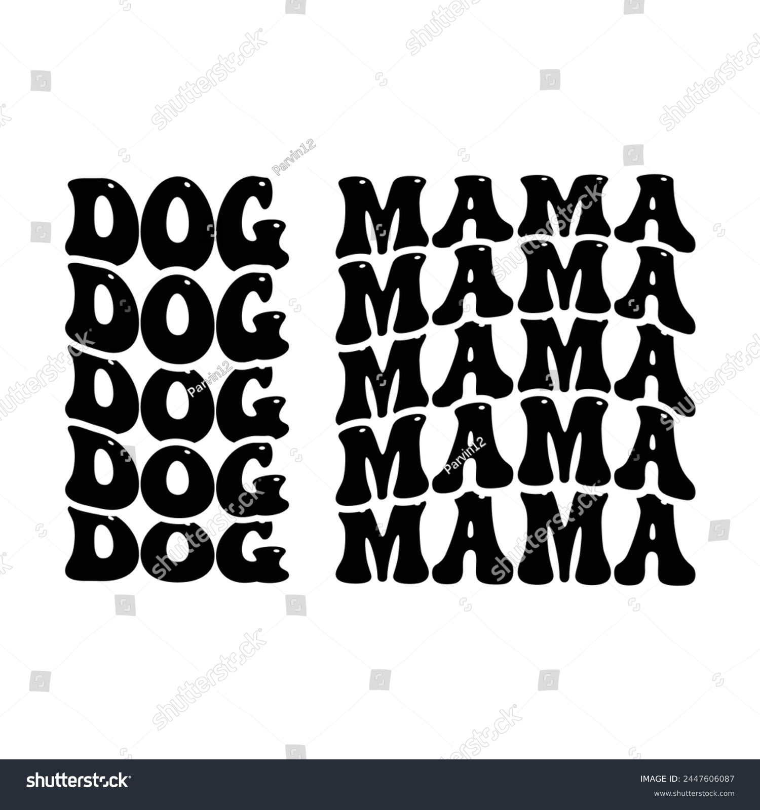 SVG of Dog mama funny wave design svg
