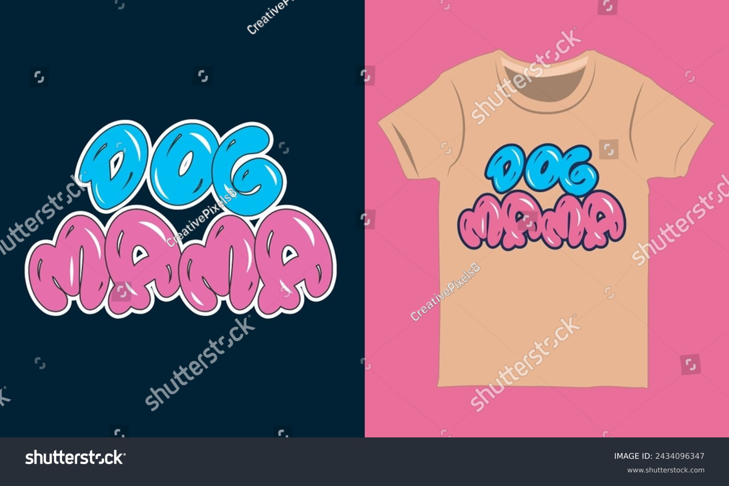 SVG of Dog Mama Typography Tee Shirt Graphic, Dog Mama Mother's Day Shirt Print svg