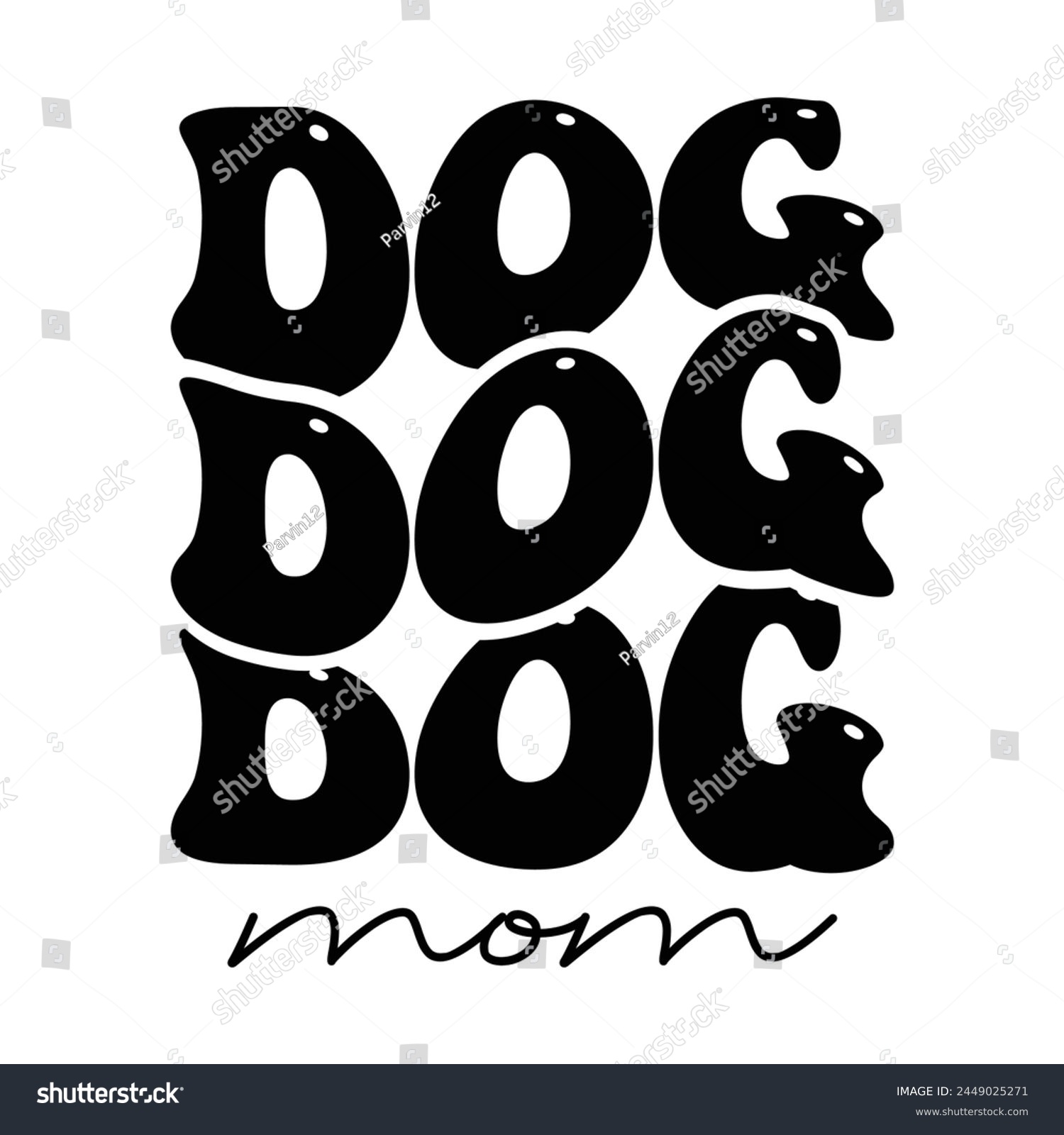 SVG of Dog mom funny wave design svg
