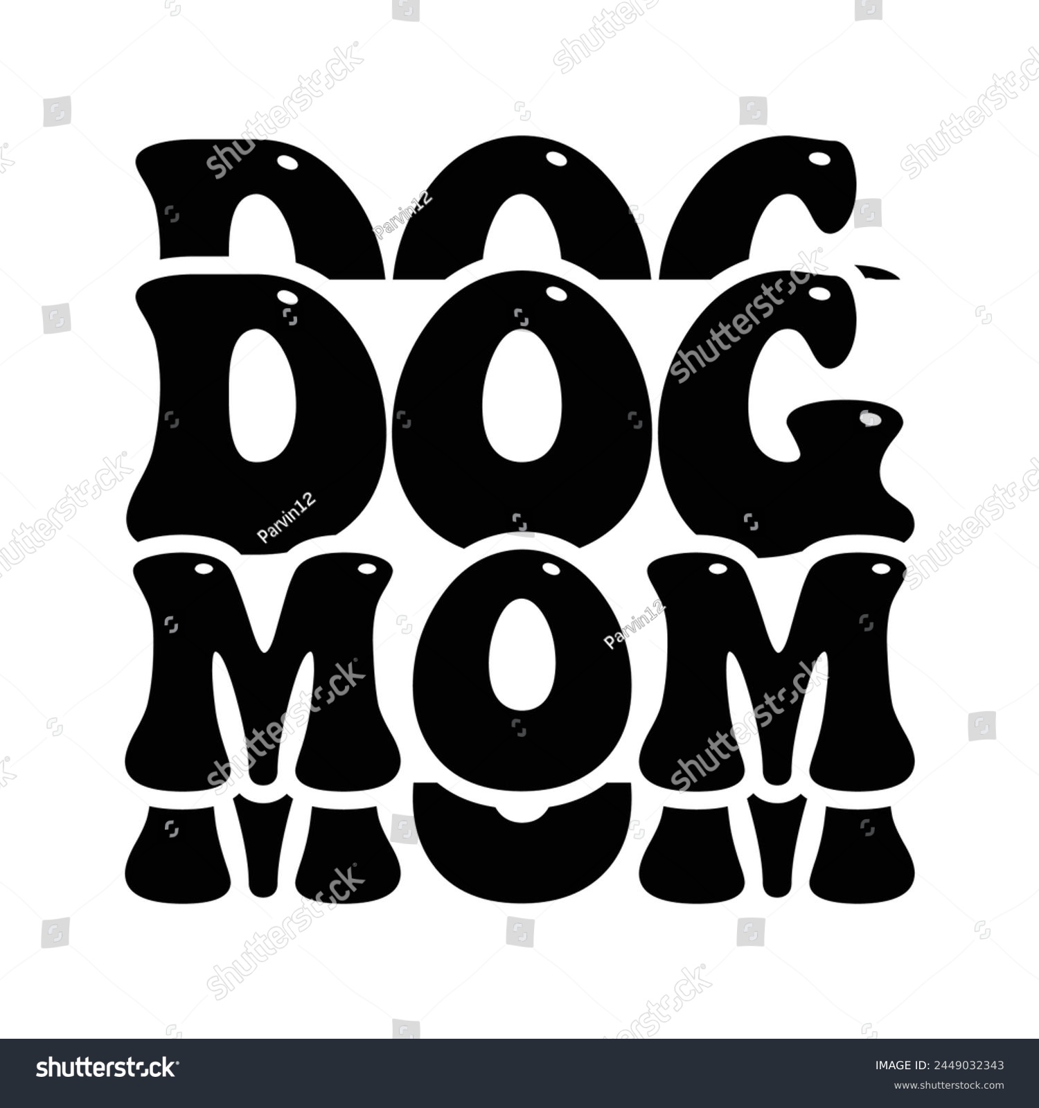 SVG of Dog Mom funny wave design svg