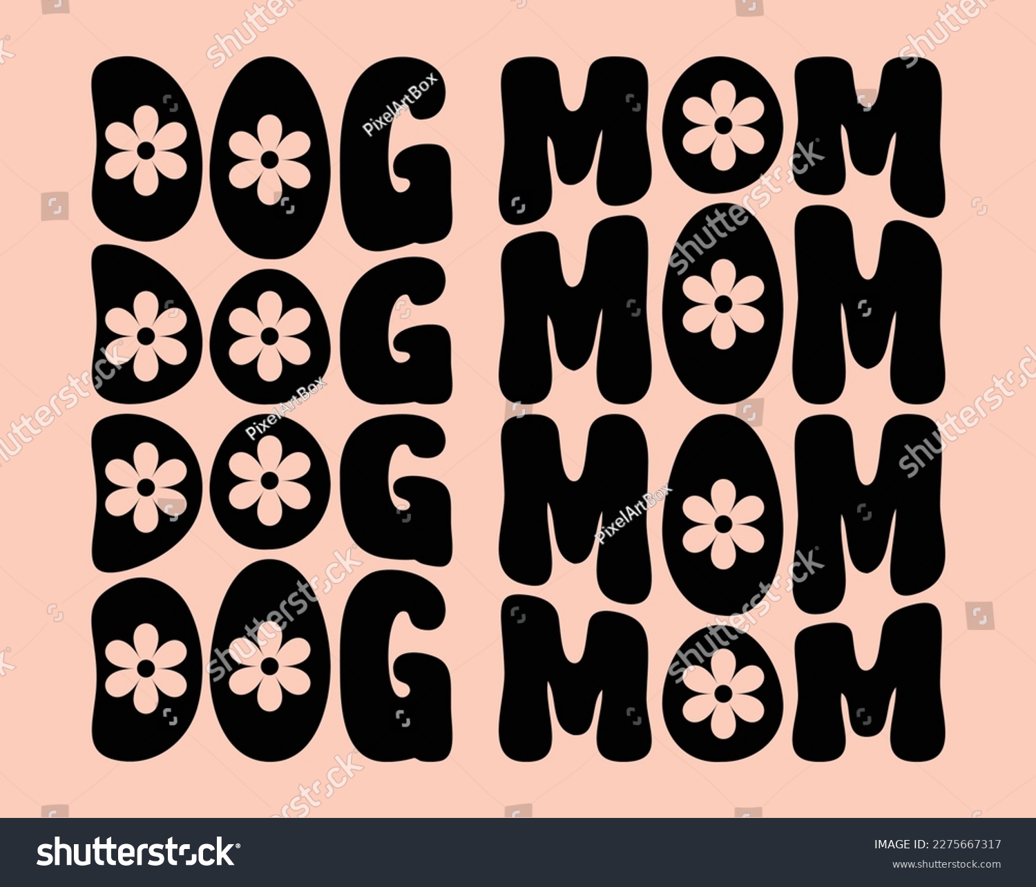 SVG of Dog Mom T-Shirt and Apparel Design. Mom SVG Cut File, Mother's Day Hand-Drawn Lettering Phrase, Isolated Typography, Trendy Illustration for Prints on Posters and Cards. svg