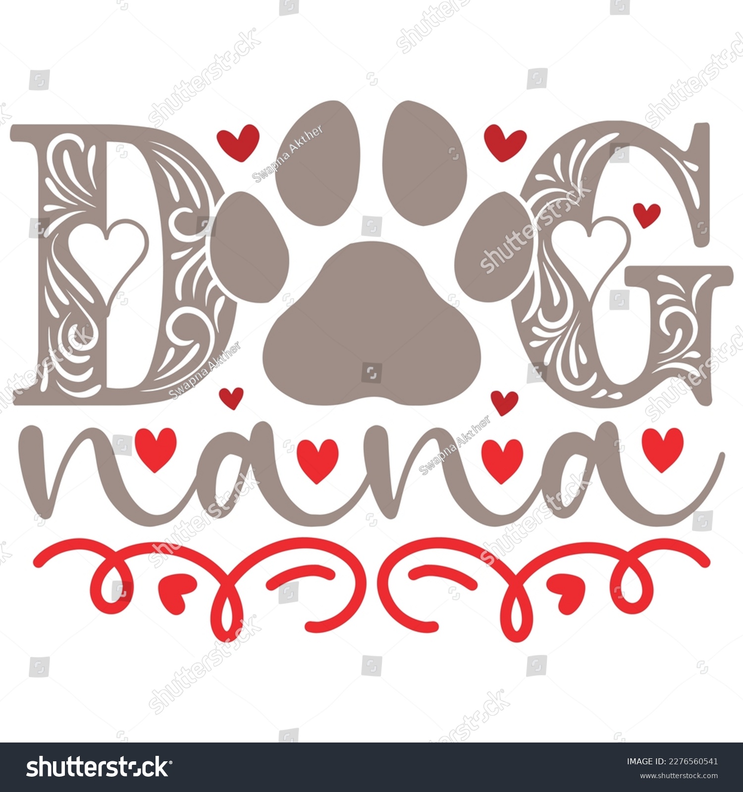 SVG of Dog Nana - Boho Retro Style Dog T-shirt And SVG Design. Dog SVG Quotes T shirt Design, Vector EPS Editable Files, Can You Download This File. svg