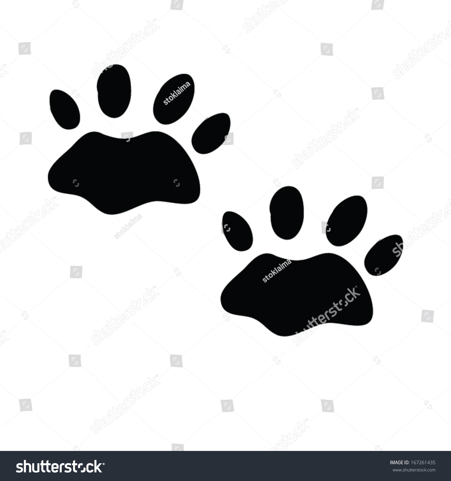 Dog Or Cat Paw Print. Vector Illustration - 167261435 : Shutterstock