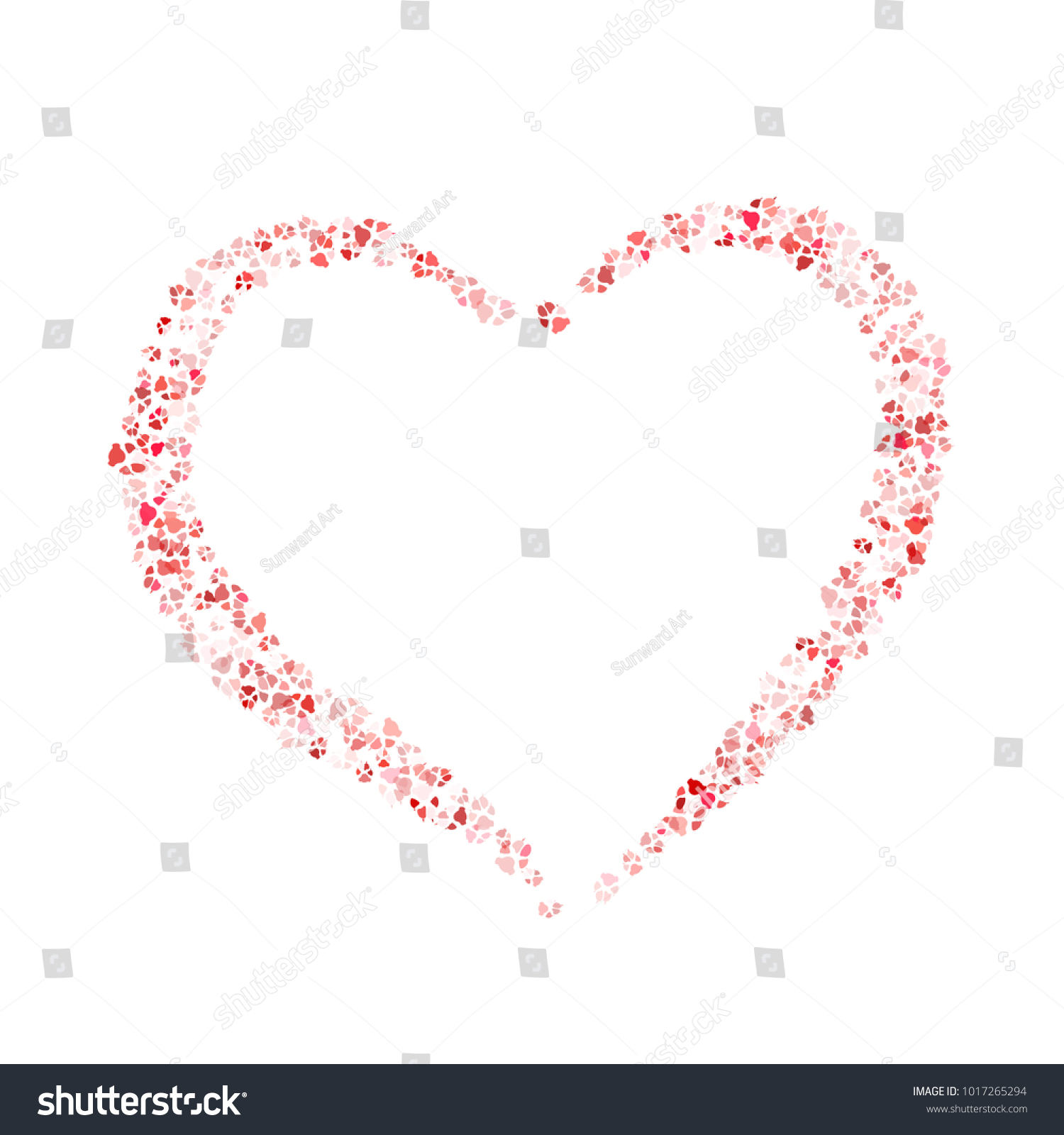 Dog Cat Paw Red Footprint Isolated Stock Vector (Royalty Free) 1017265294