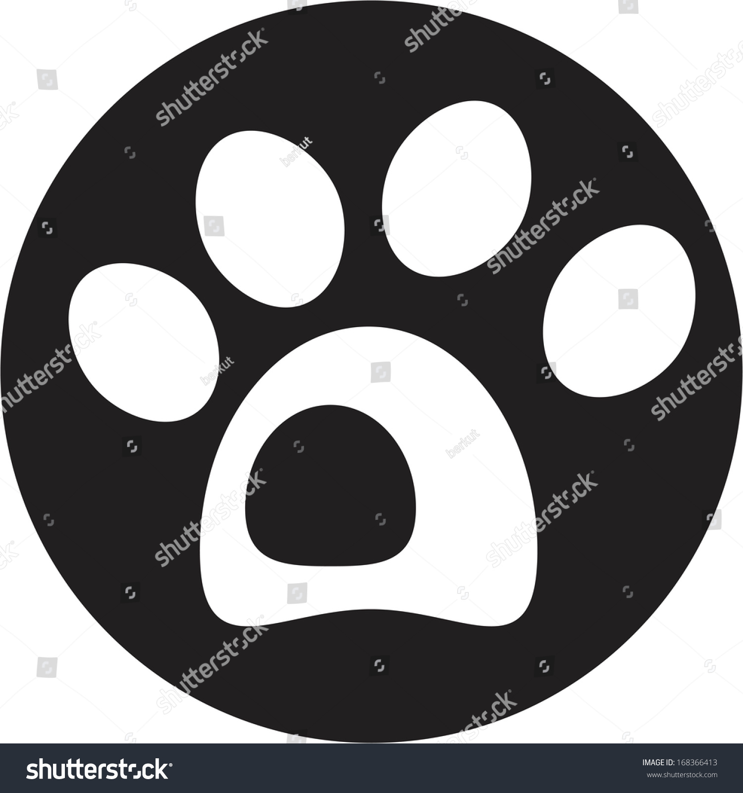 Dog Paw Icon Vector Stock Vector 168366413 - Shutterstock