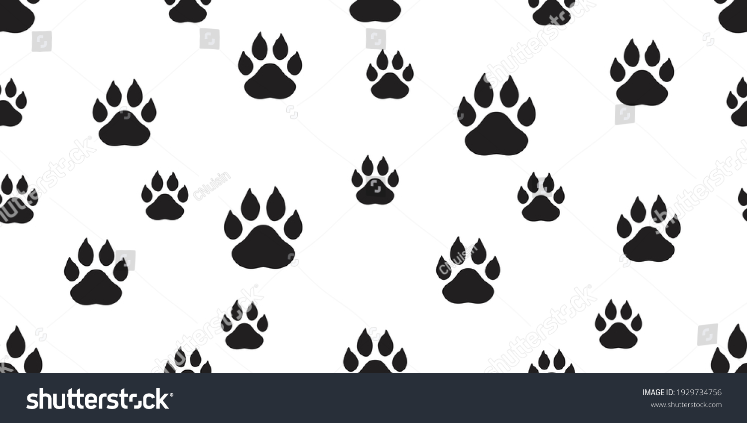 捕食者の足跡 野生動物の足跡 猫 熊 虎 狐 狼の足跡 捕食者の足跡シルエットイラストセット 哺乳類の足跡 動物の痕跡 捕食者の危険性 のイラスト素材 Shutterstock
