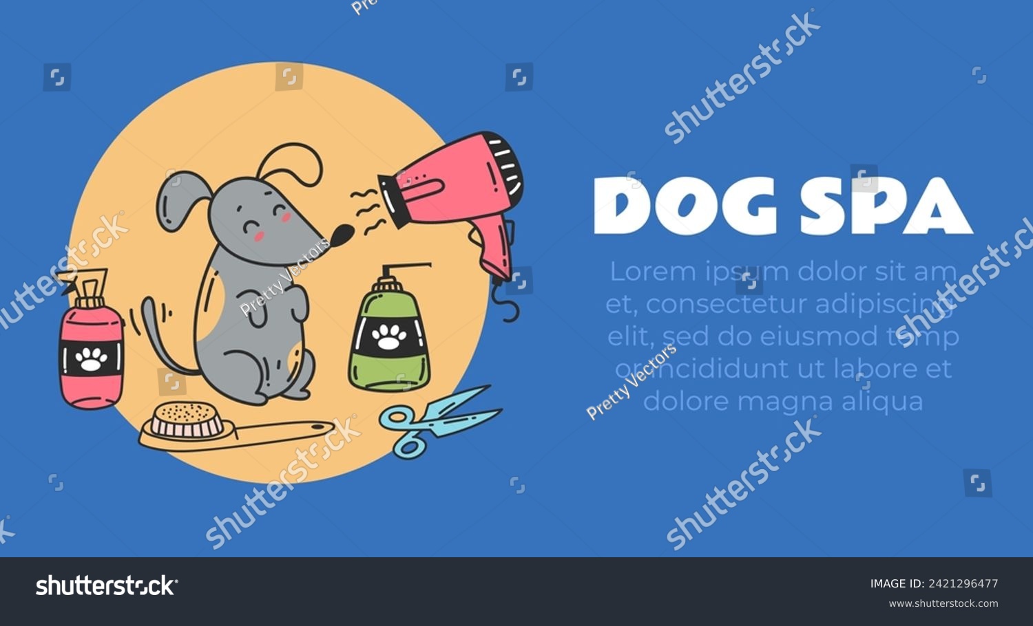 SVG of Dog pet spa bath shower grooming concept. Vector graphic design illustration svg