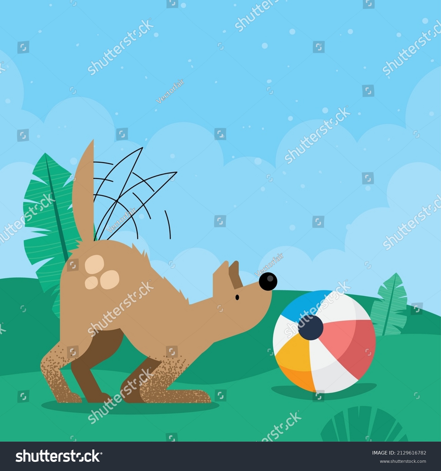 SVG of dog pet with balloon character svg