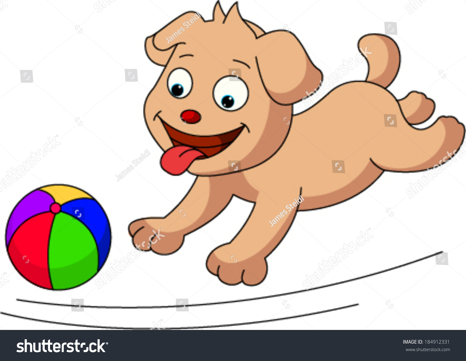 Dog Playing Ball Stock Vector (Royalty 