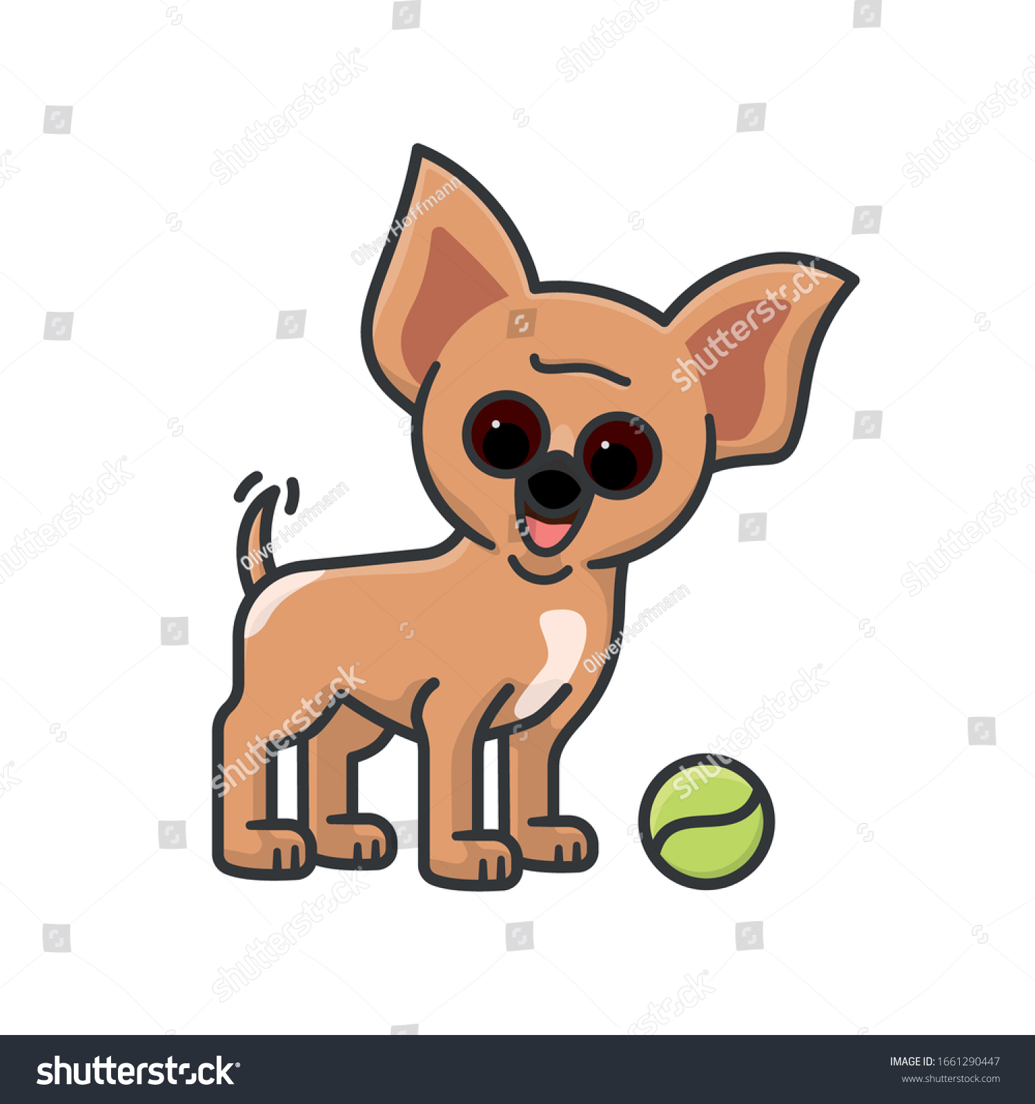 tennis ball with tail