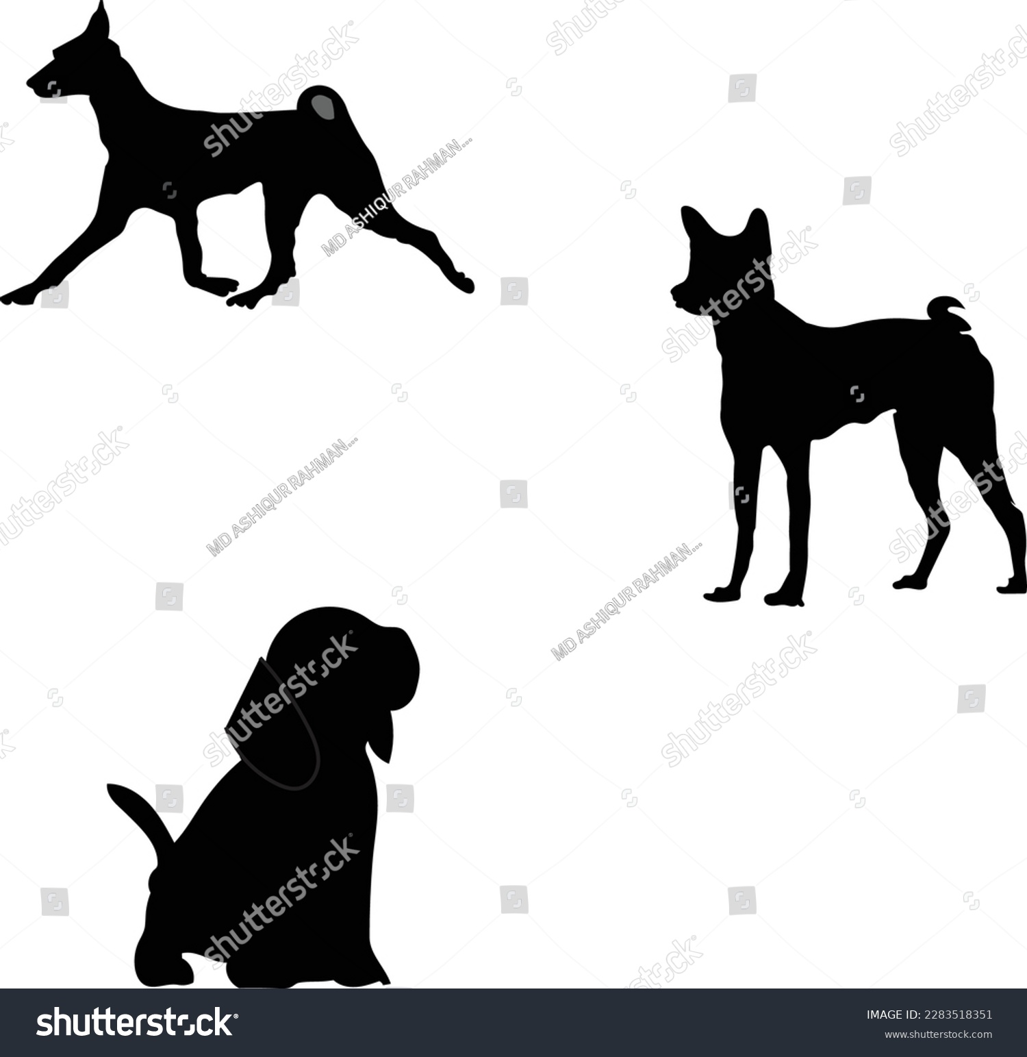SVG of Dog Silhouette Dog SVG.It  is printable and editable file.This is a Commercial used. svg
