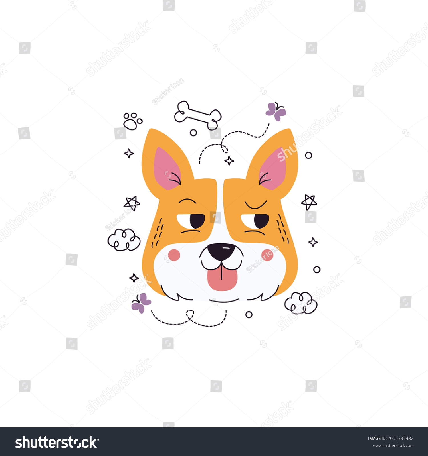 Dog Smirking Emoticon Vector Illustration Stock Vector (Royalty Free ...