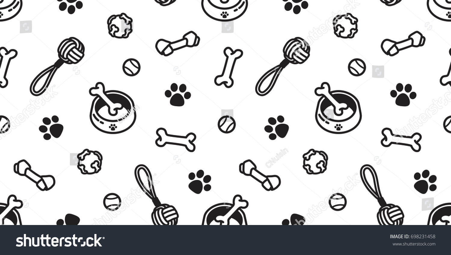 Dog Toy Puppy Icon Vector Seamless Stock Vector (Royalty Free