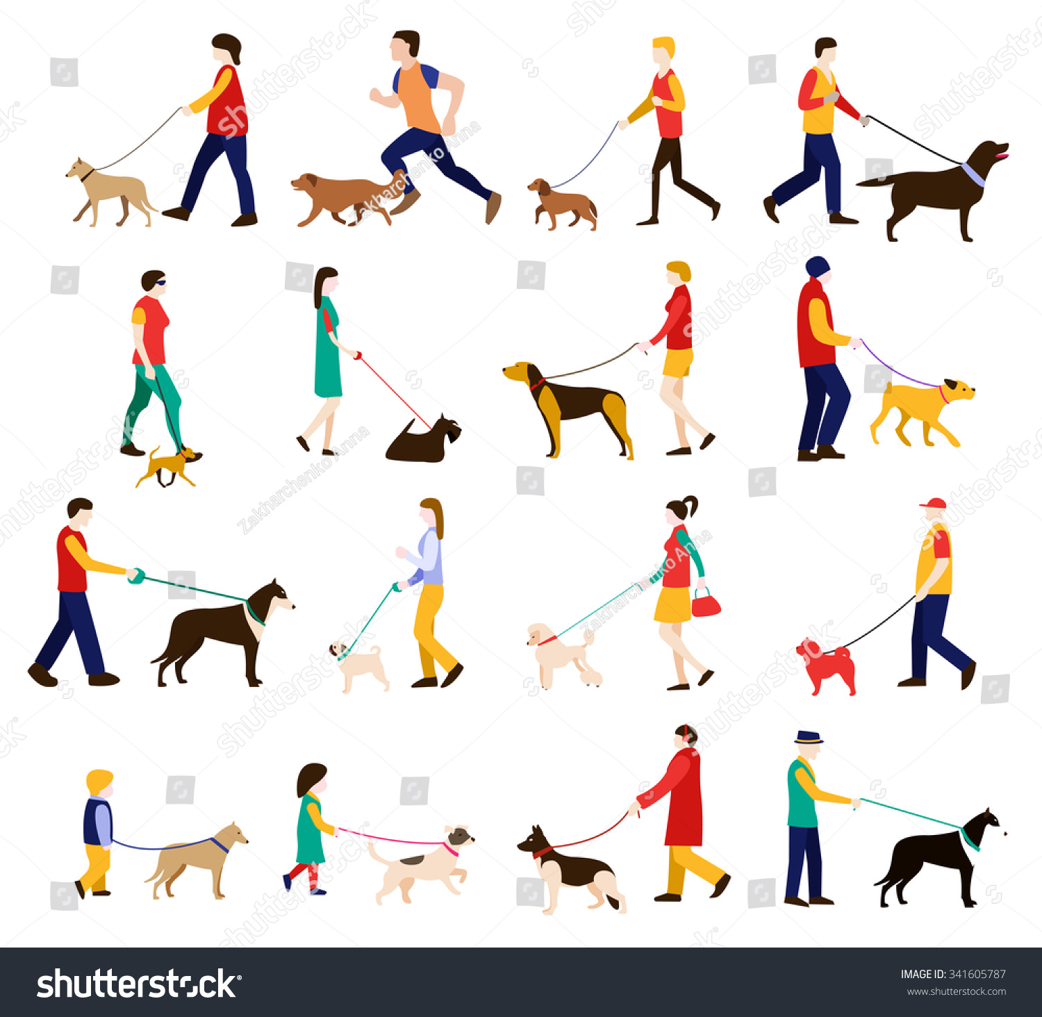 11,952 Girl walking dog Stock Vectors, Images & Vector Art | Shutterstock