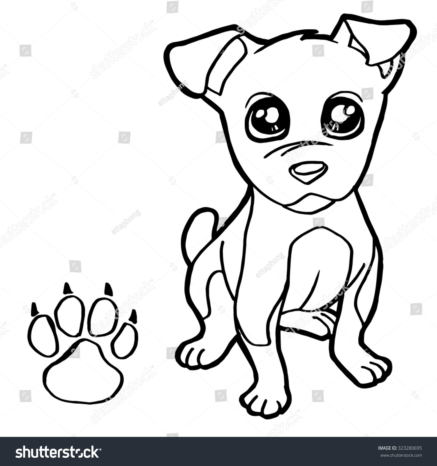 dog paw print coloring page vector stock vector royalty free 323280695 shutterstock