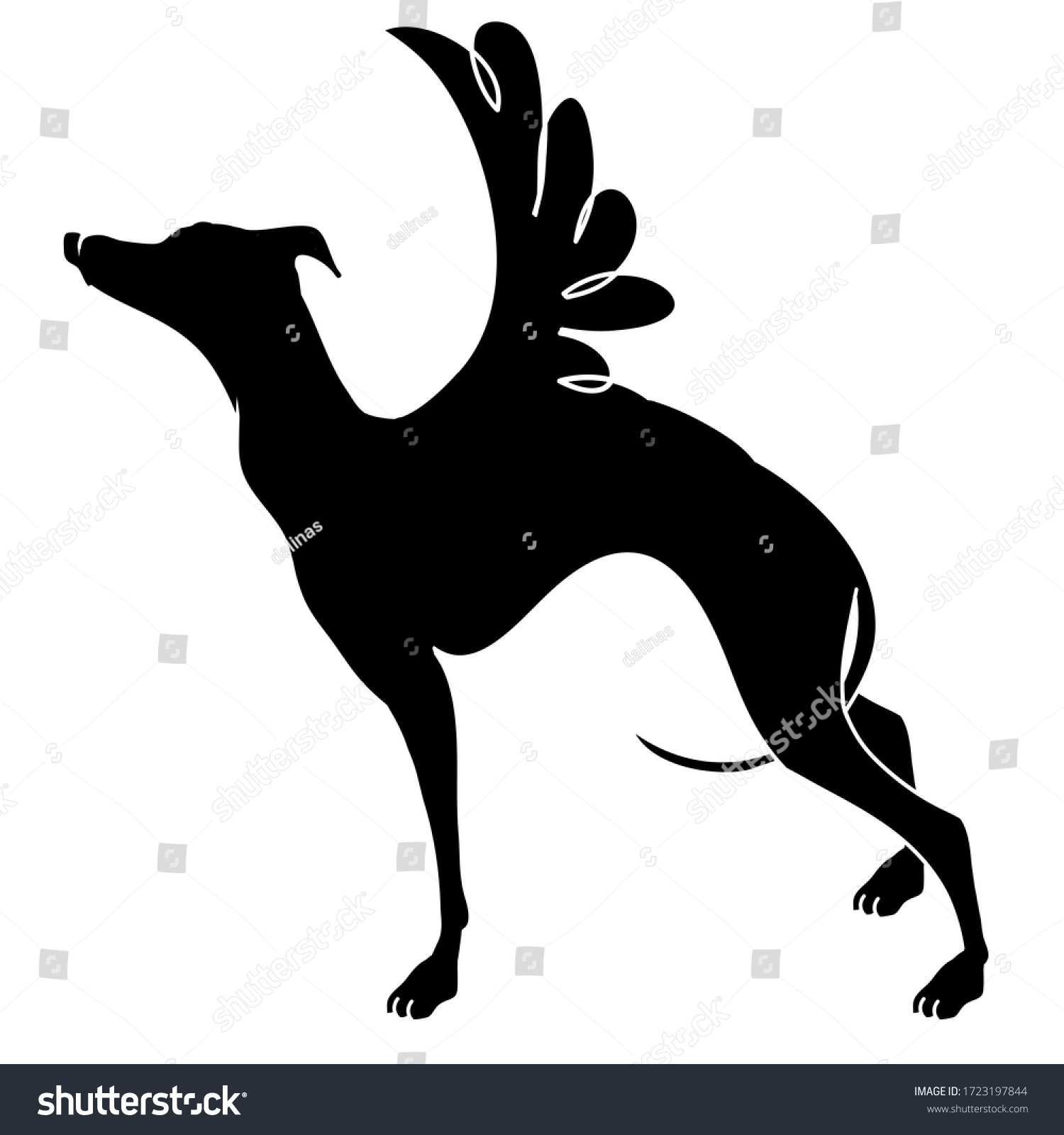 Dog Wings Vector Illustrations Drawn By Stock Vector (Royalty Free