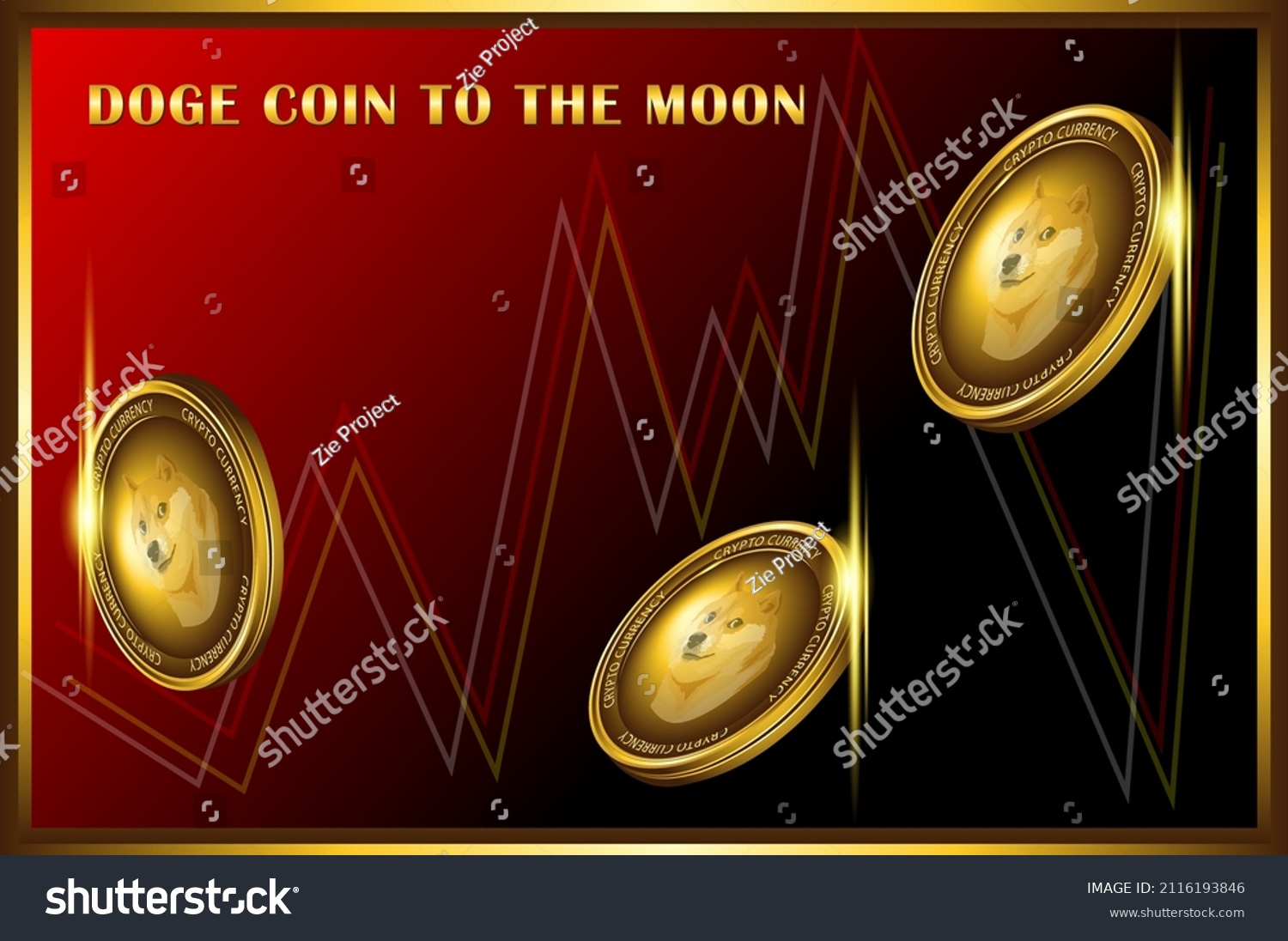 SVG of Doge coin cryptocurrency trading banner illustration, vector eps 10 svg
