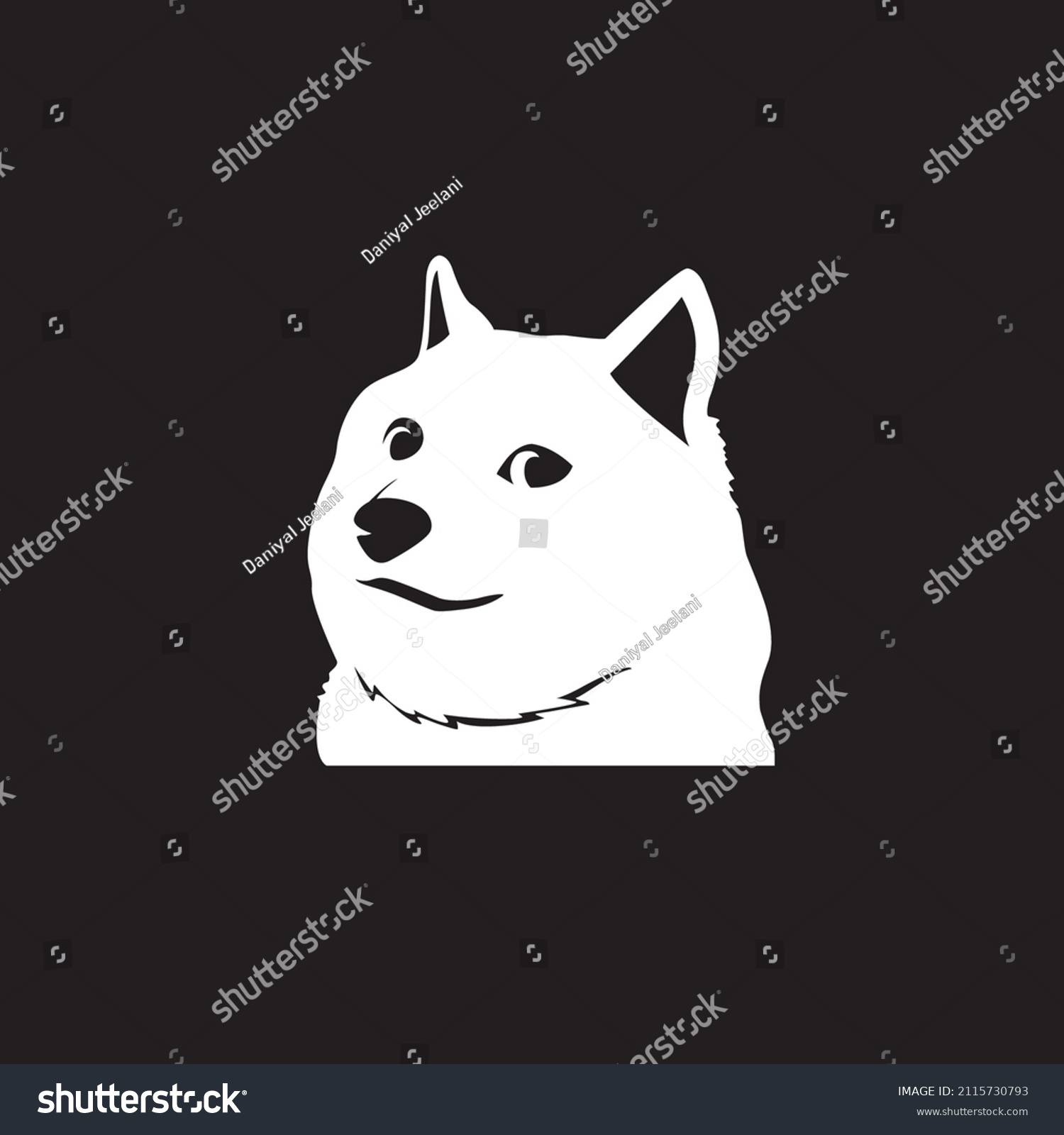 Doge Shiba Inu Sticker Poster Icon Stock Vector (Royalty Free ...