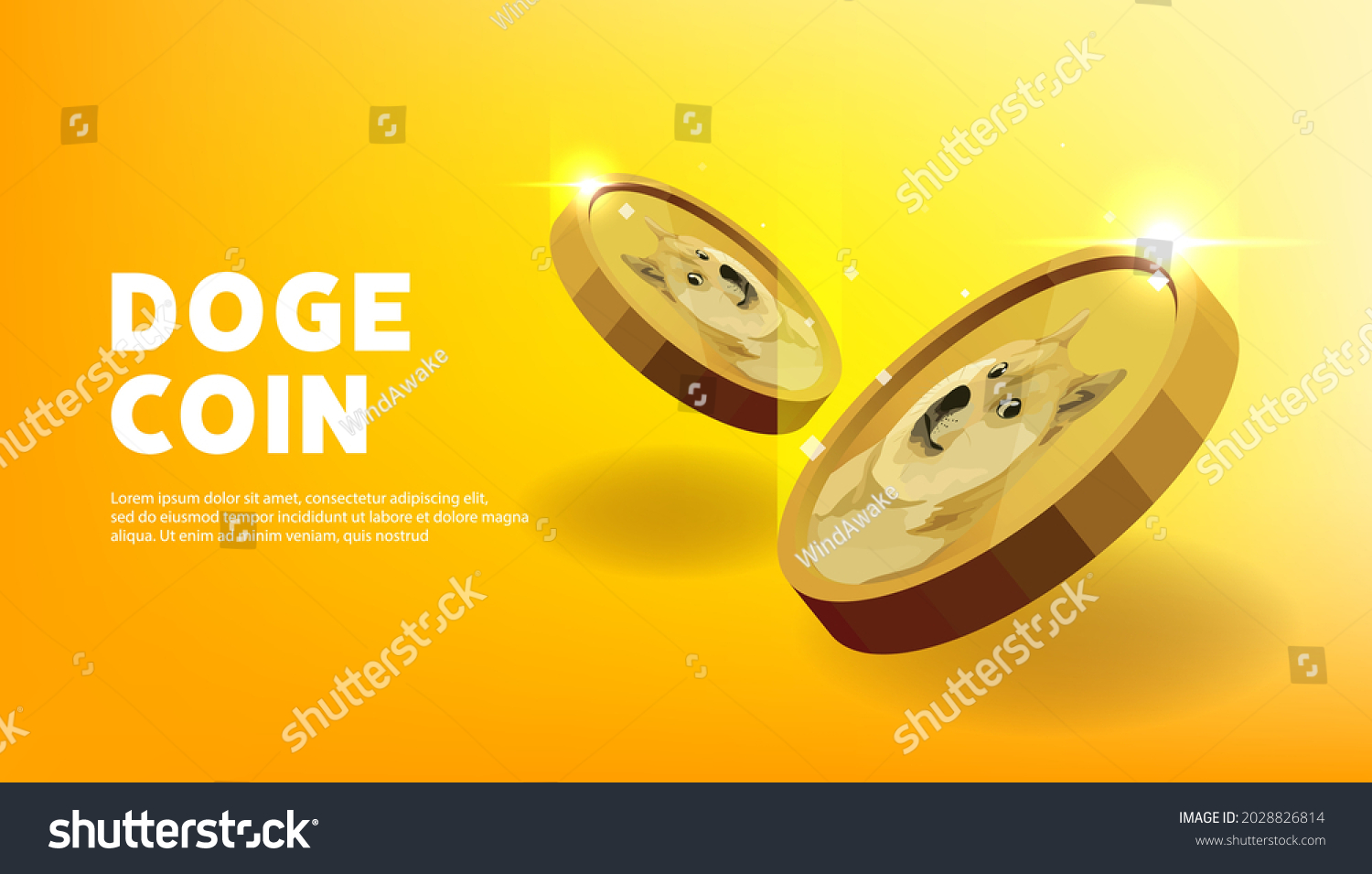 SVG of Dogecoin banner. DOGE cryptocurrency concept banner background. svg