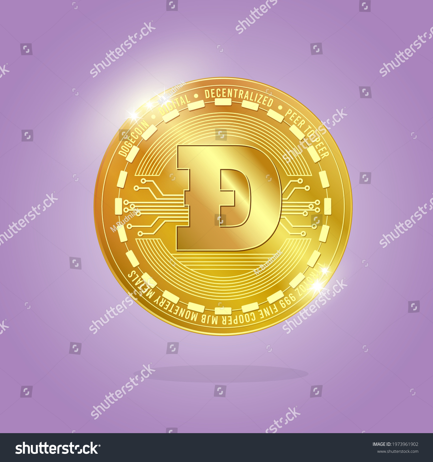 SVG of Dogecoin coin isolated on pink background. Cryptocurrency svg