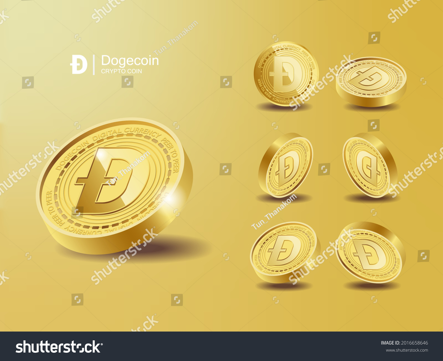 SVG of Dogecoin DOGE Cryptocurrency Coins. Perspective Illustration about Crypto Coins. svg