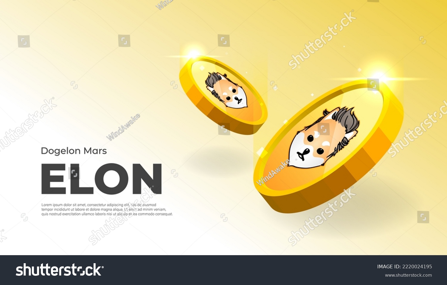 SVG of Dogelon Mars (ELON) coin cryptocurrency concept banner background. svg