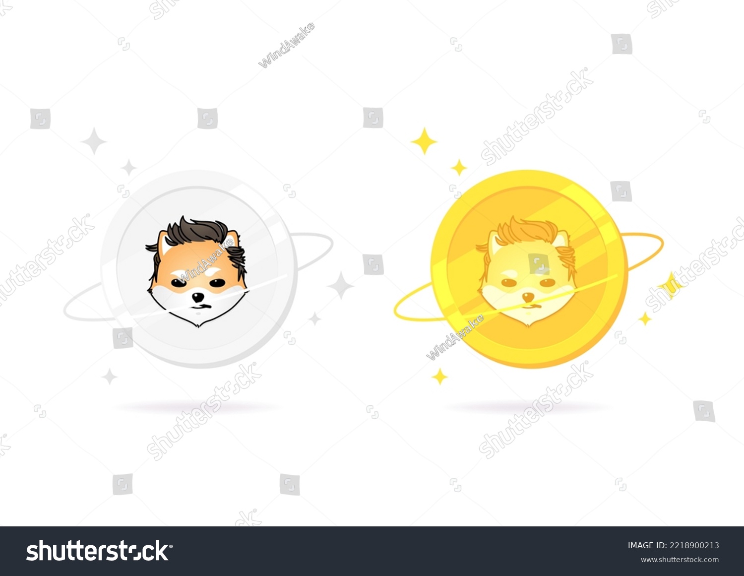 SVG of Dogelon Mars (ELON) coin flat icon isolated on white background. svg