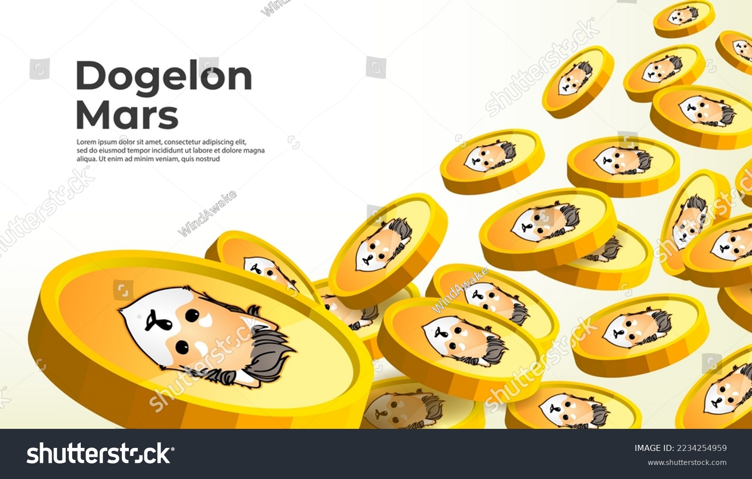 SVG of Dogelon Mars (ELON) cryptocurrency concept banner background. svg