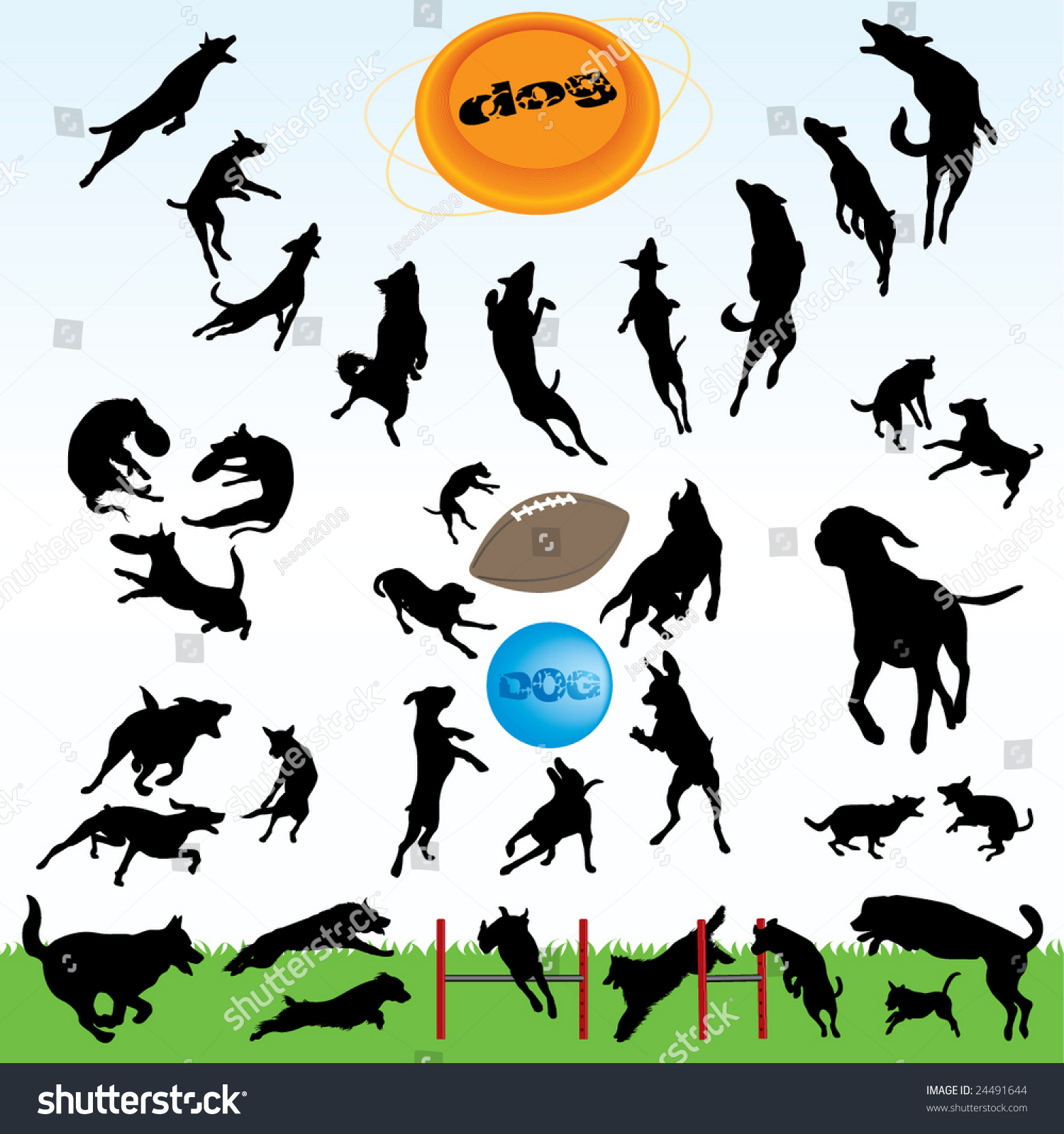 SVG of dogs silhouette part 1 of 3:happy dog's play svg