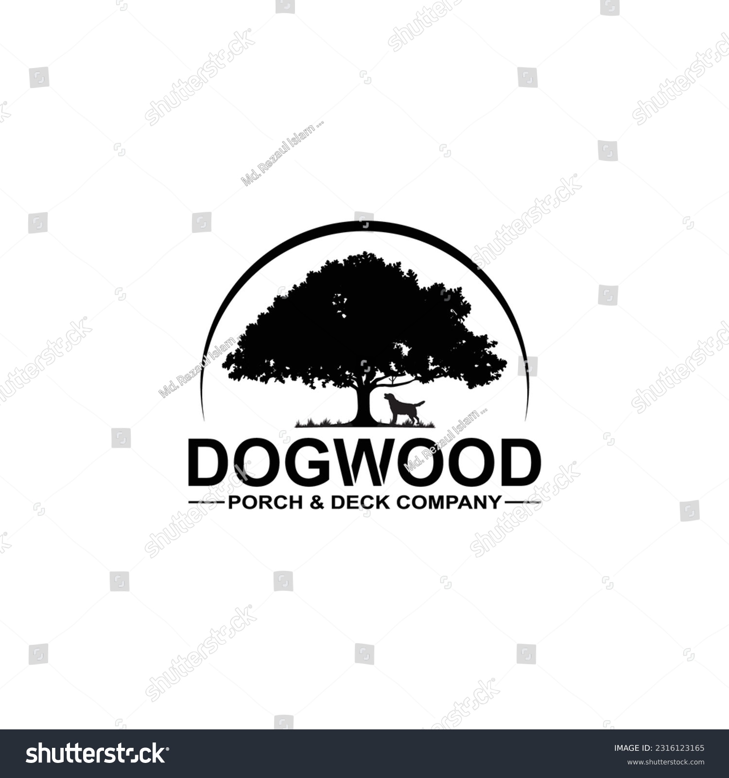 SVG of Dogwood Vector Logo Black and White  svg