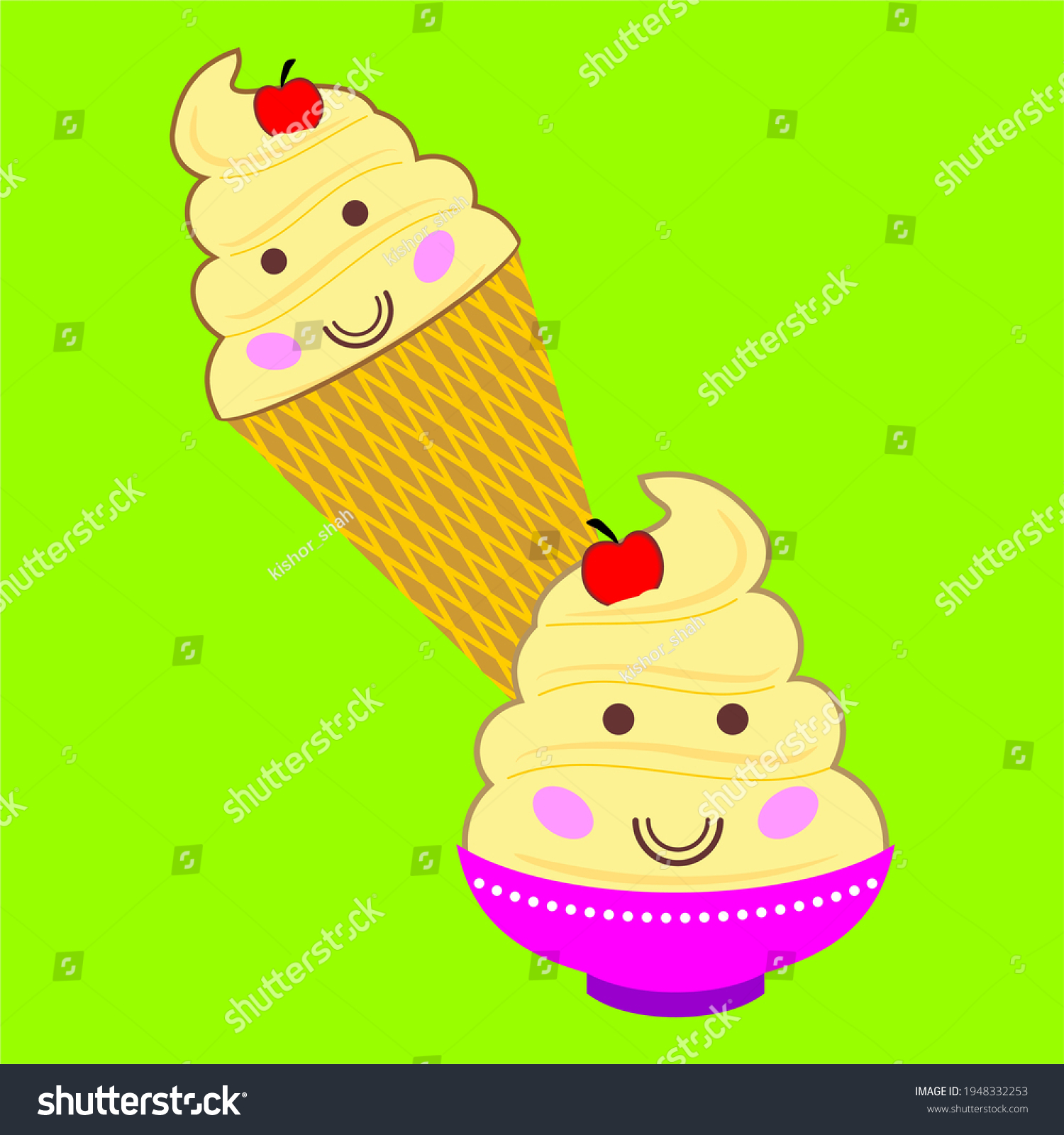 SVG of Dole Whip Cone and Cup Yellow Ice Cream svg