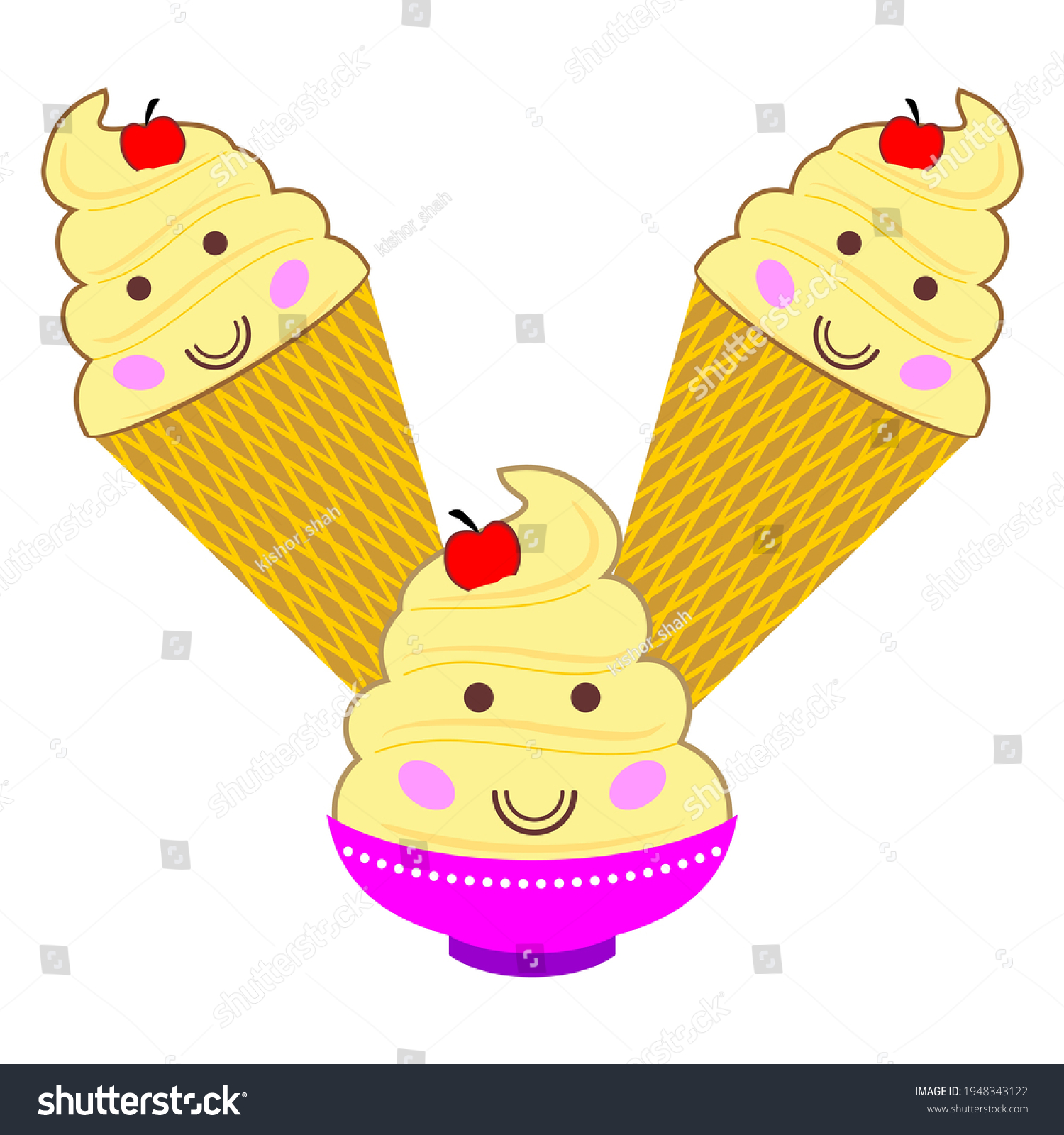 SVG of Dole Whip Two Cone and Pink Cup Yellow Ice Cream svg
