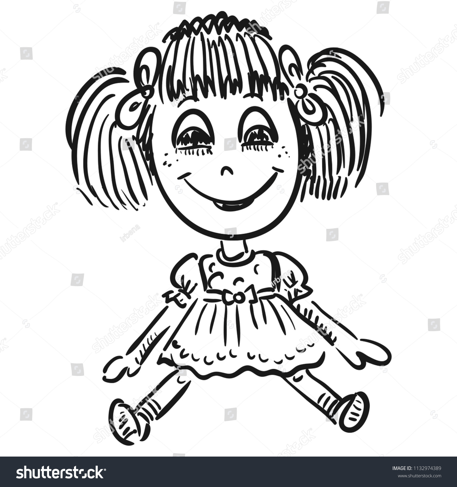 Doll Vector Illustration Stock Vector (Royalty Free) 1132974389 ...