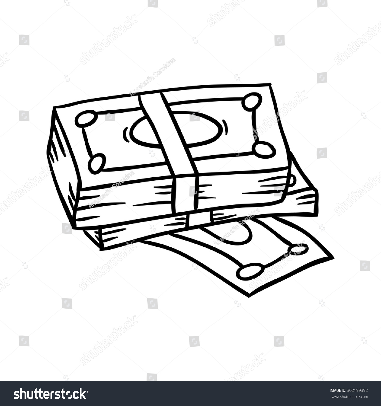 Dollar Doodle Vector Illustration On White Stock Vector 302199392 ...